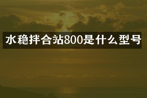 水稳拌合站800是什么型号