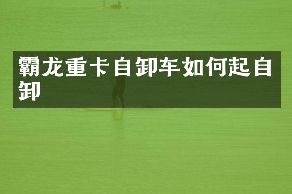 霸龙重卡自卸车如何起自卸
