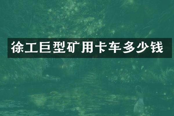 徐工巨型矿用卡车多少钱