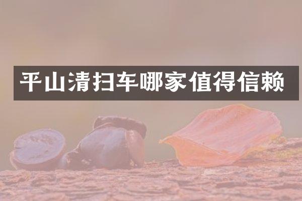 平山清扫车哪家值得信赖