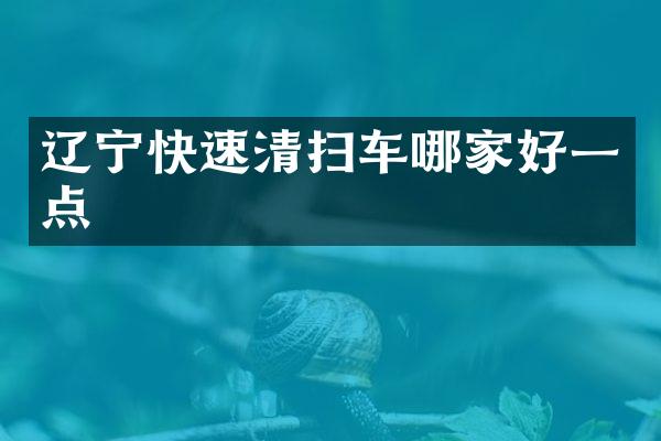 辽宁快速清扫车哪家好一点